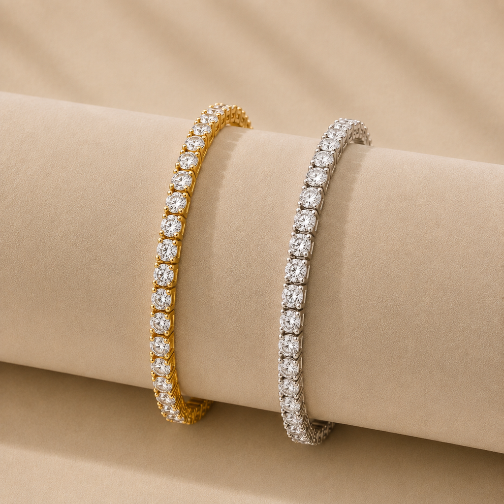 3mm Stratton Classic Tennis Bracelet – 14k (Yellow & White Gold)