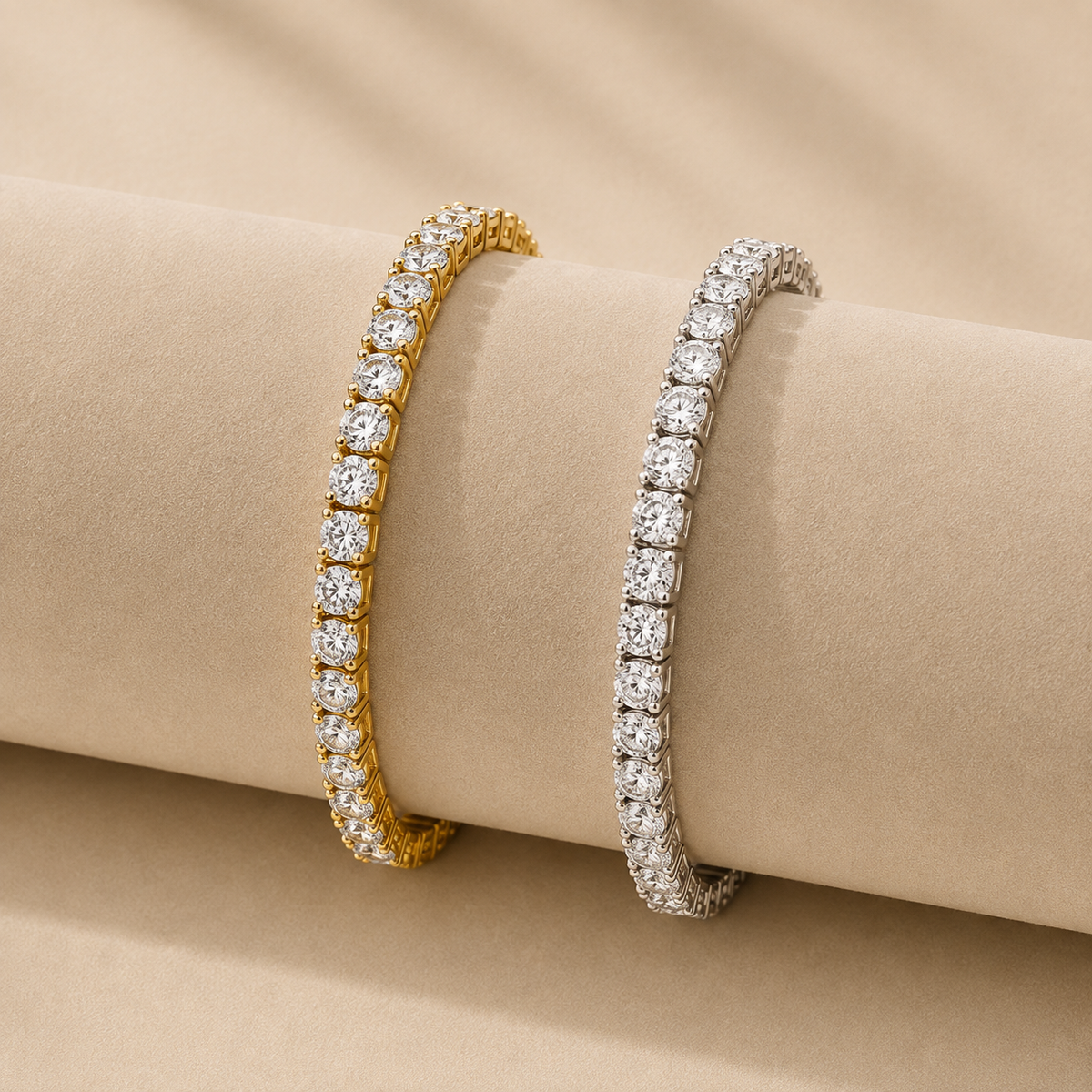 4mm Stratton Classic Tennis Bracelet – 14k (Yellow & White Gold)