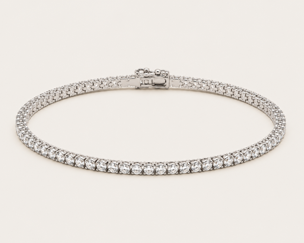 2mm Classic Tennis Bracelet – 14k White Gold