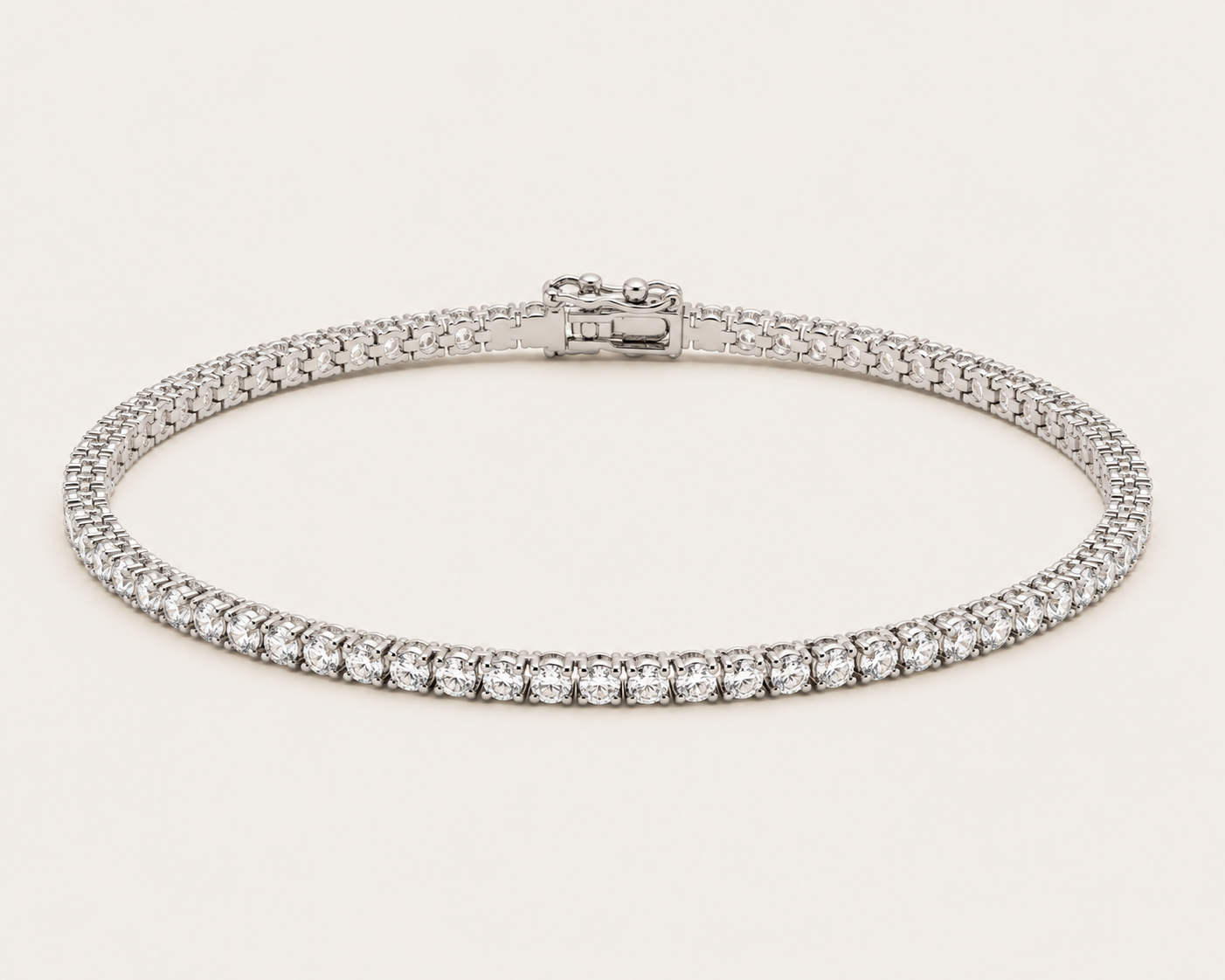 2mm Classic Tennis Bracelet – 14k White Gold