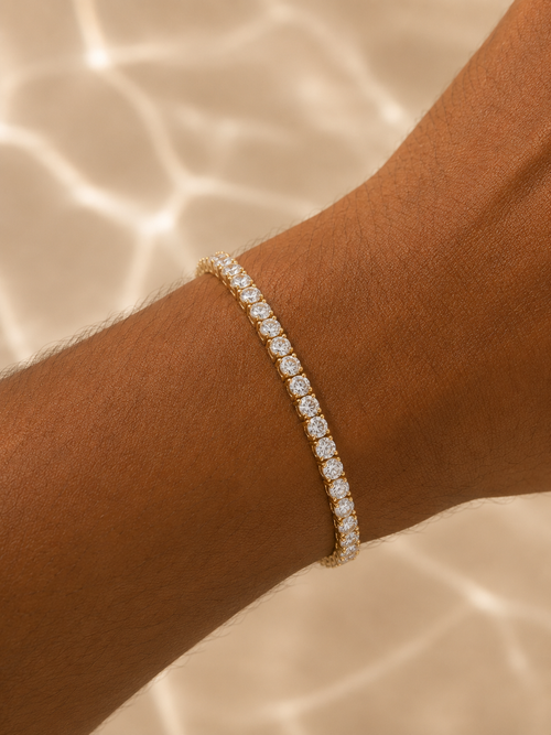 4mm Stratton Classic Tennis Bracelet – 14k (Yellow & White Gold)