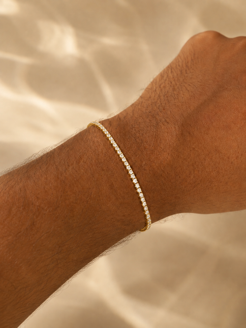 2mm Stratton Classic Tennis Bracelet- 14k (Yellow & White Gold)