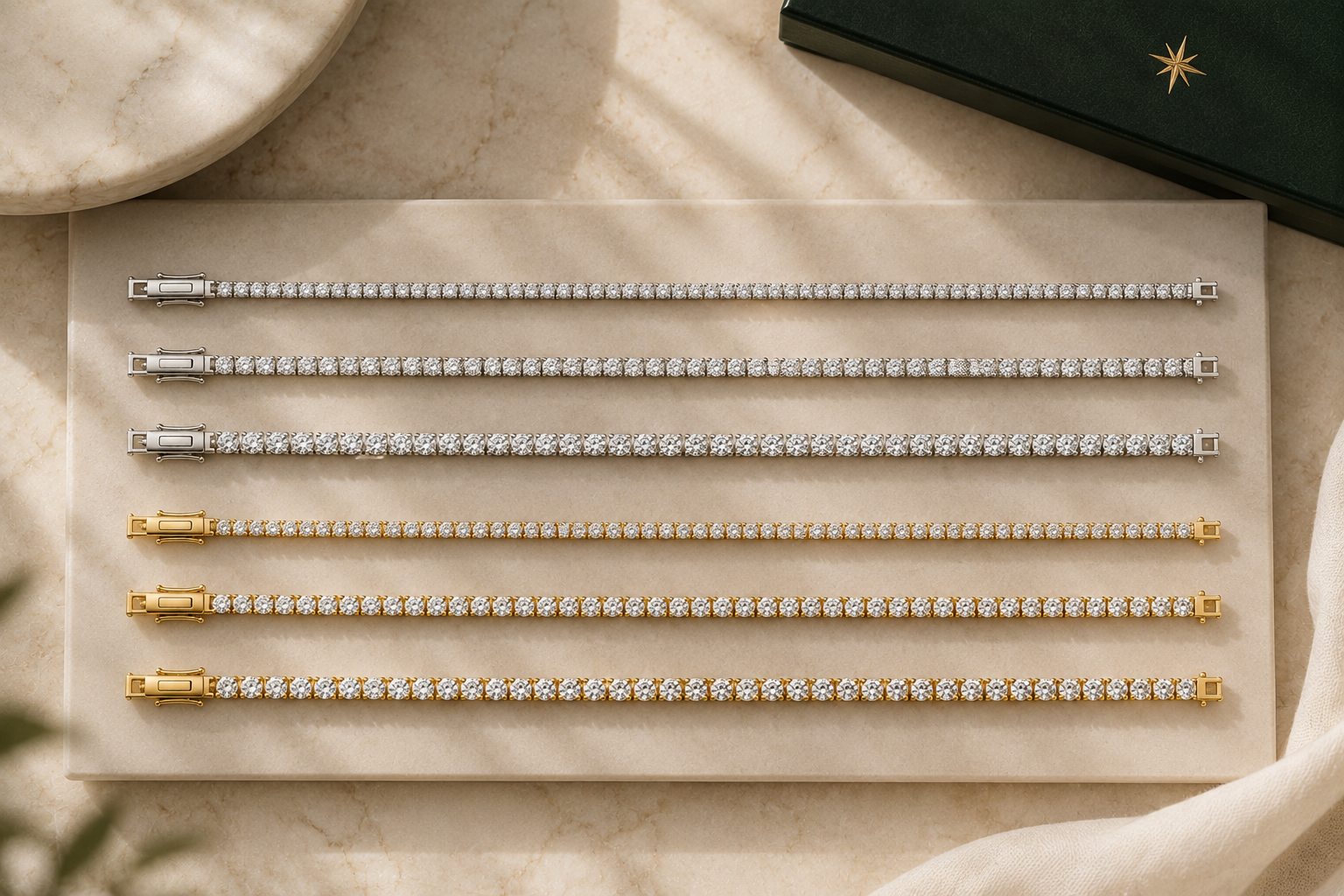 4mm Classic Tennis Bracelet – 14k White Gold