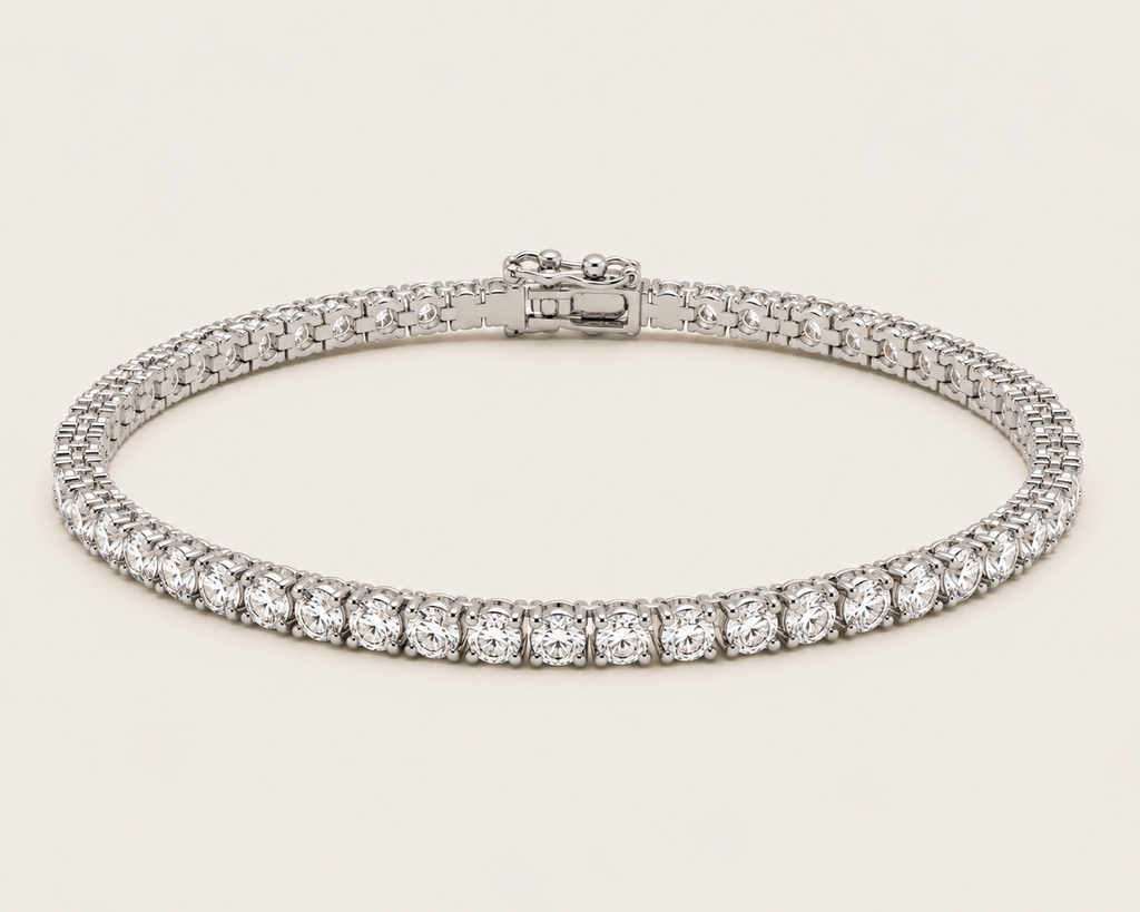 4mm Classic Tennis Bracelet – 14k White Gold