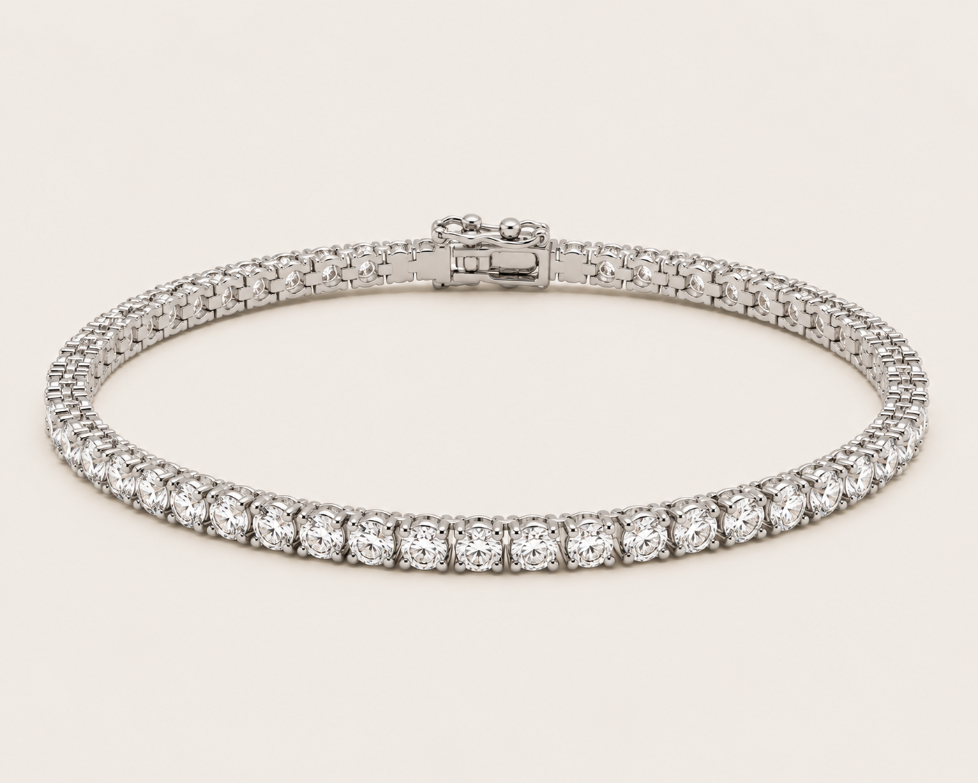 4mm Classic Tennis Bracelet – 14k White Gold