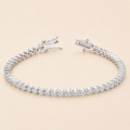 Stratton 3mm Heart Cut Tennis Bracelet- 14k White Gold