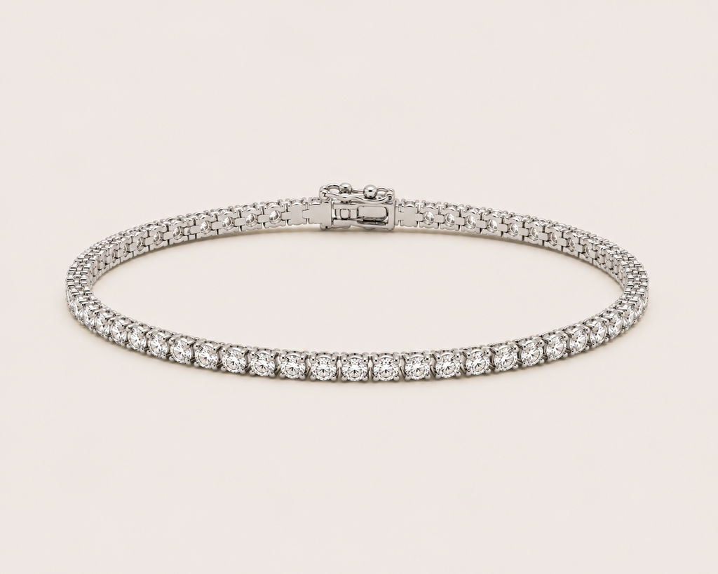 3mm Classic Tennis Bracelet – 14k White Gold