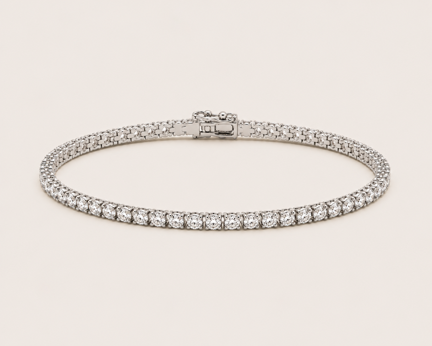 3mm Classic Tennis Bracelet – 14k White Gold