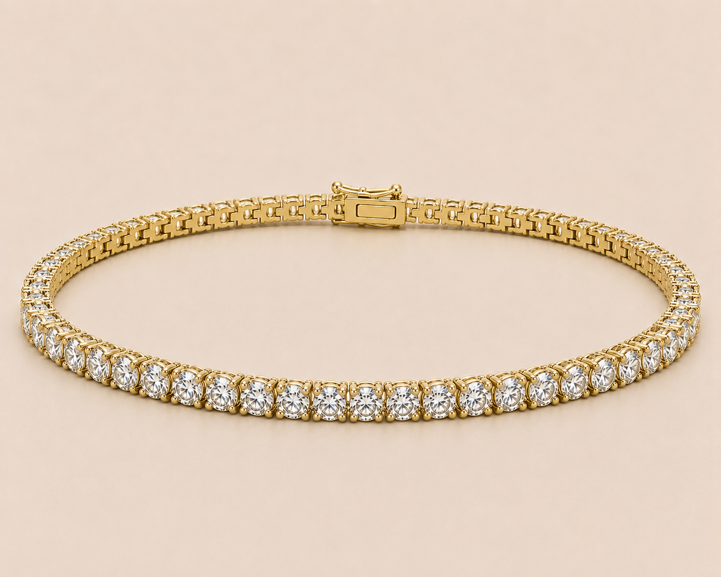 4mm Stratton Classic Tennis Bracelet – 14k (Yellow & White Gold)