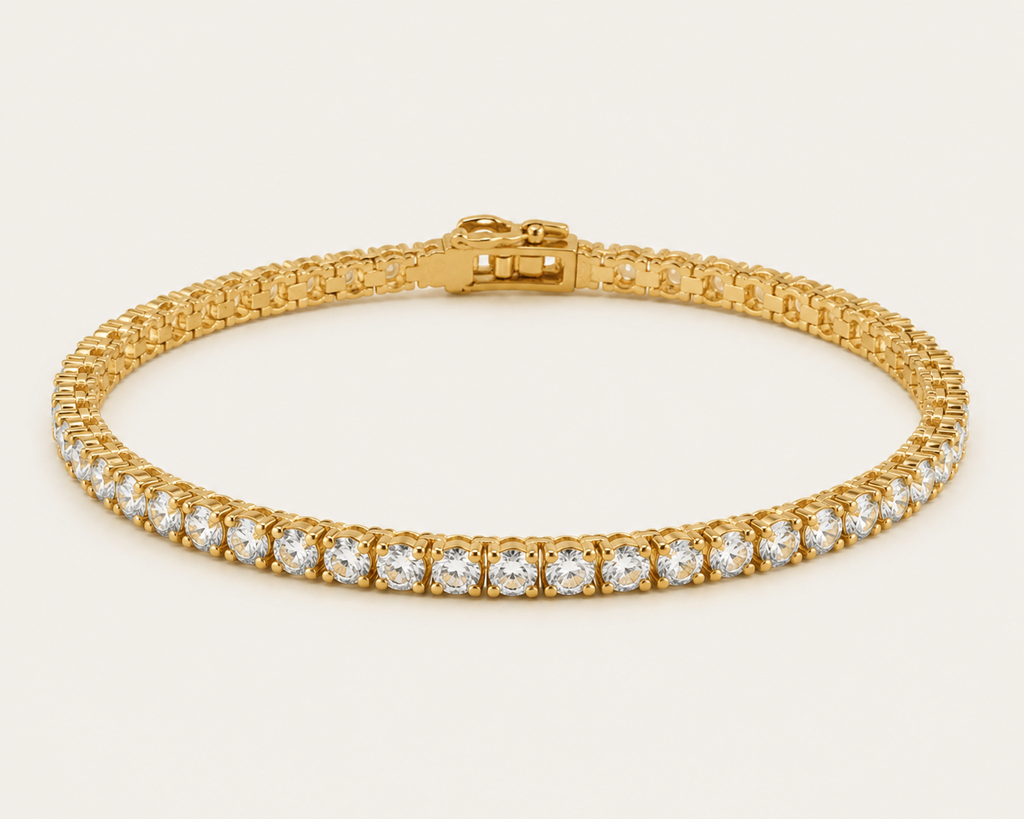 4mm Classic Tennis Bracelet – 14k Yellow Gold