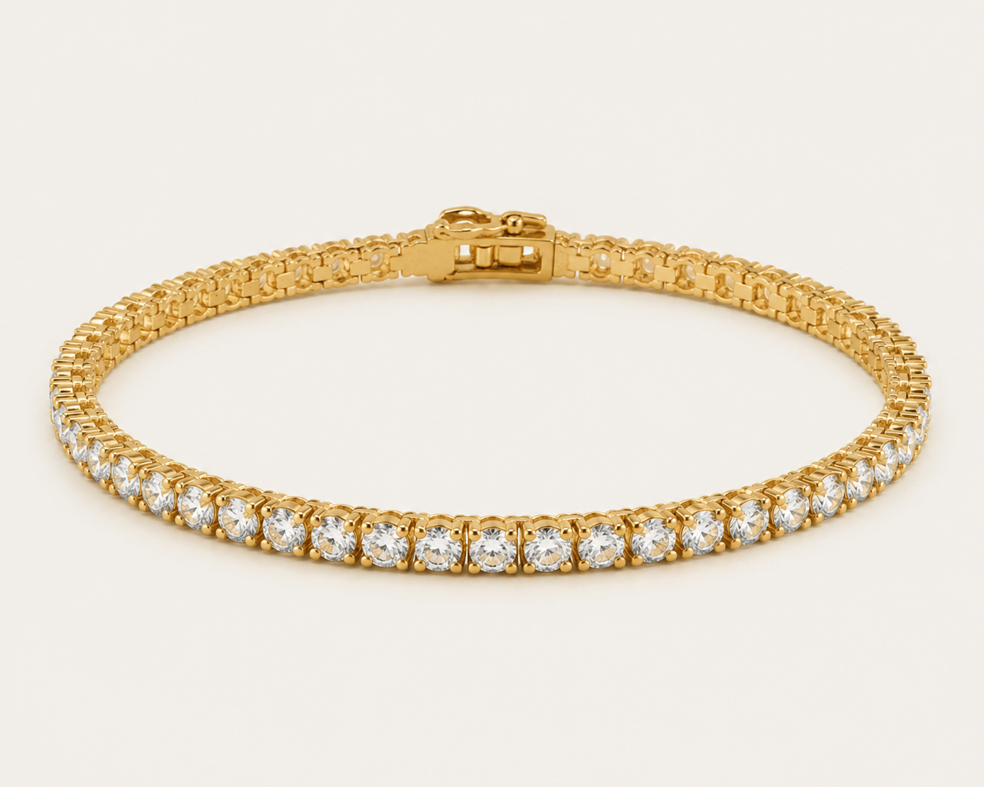 4mm Classic Tennis Bracelet – 14k Yellow Gold