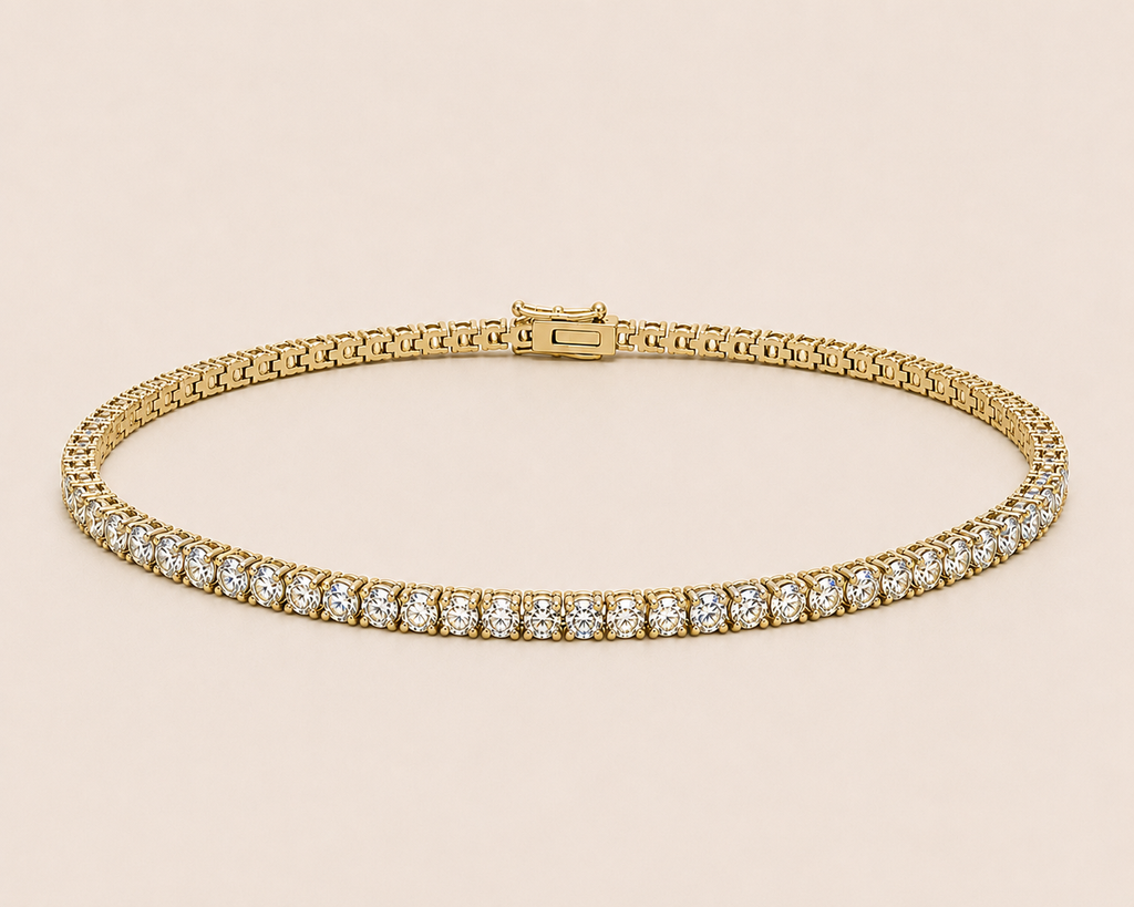 2mm Stratton Classic Tennis Bracelet- 14k (Yellow & White Gold)