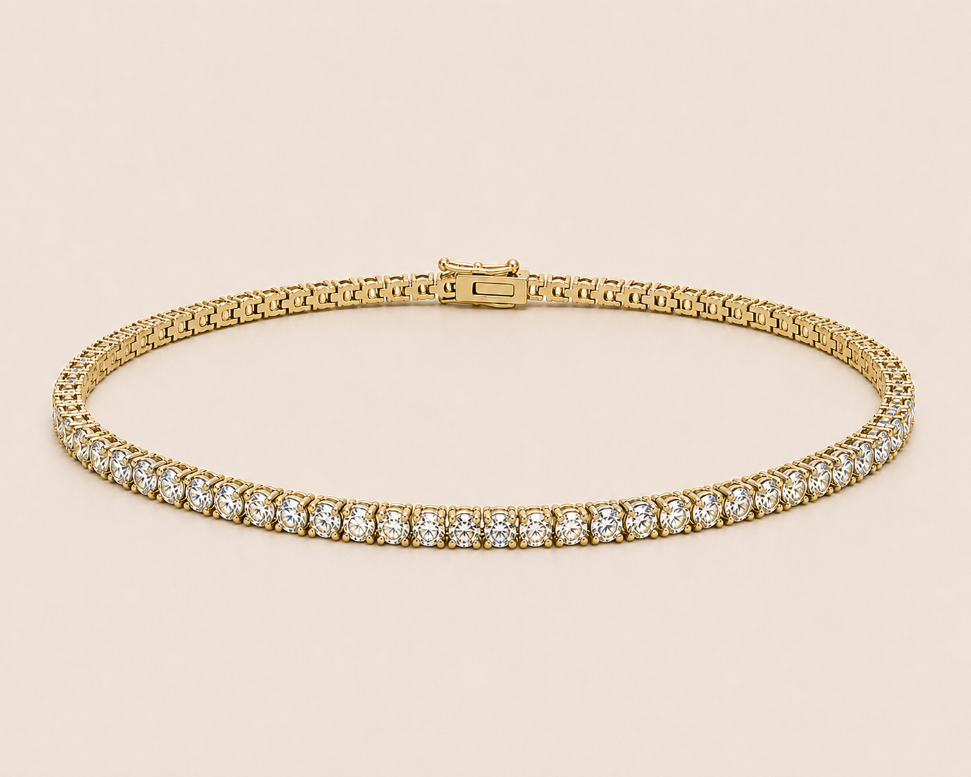 2mm Stratton Classic Tennis Bracelet- 14k (Yellow & White Gold)